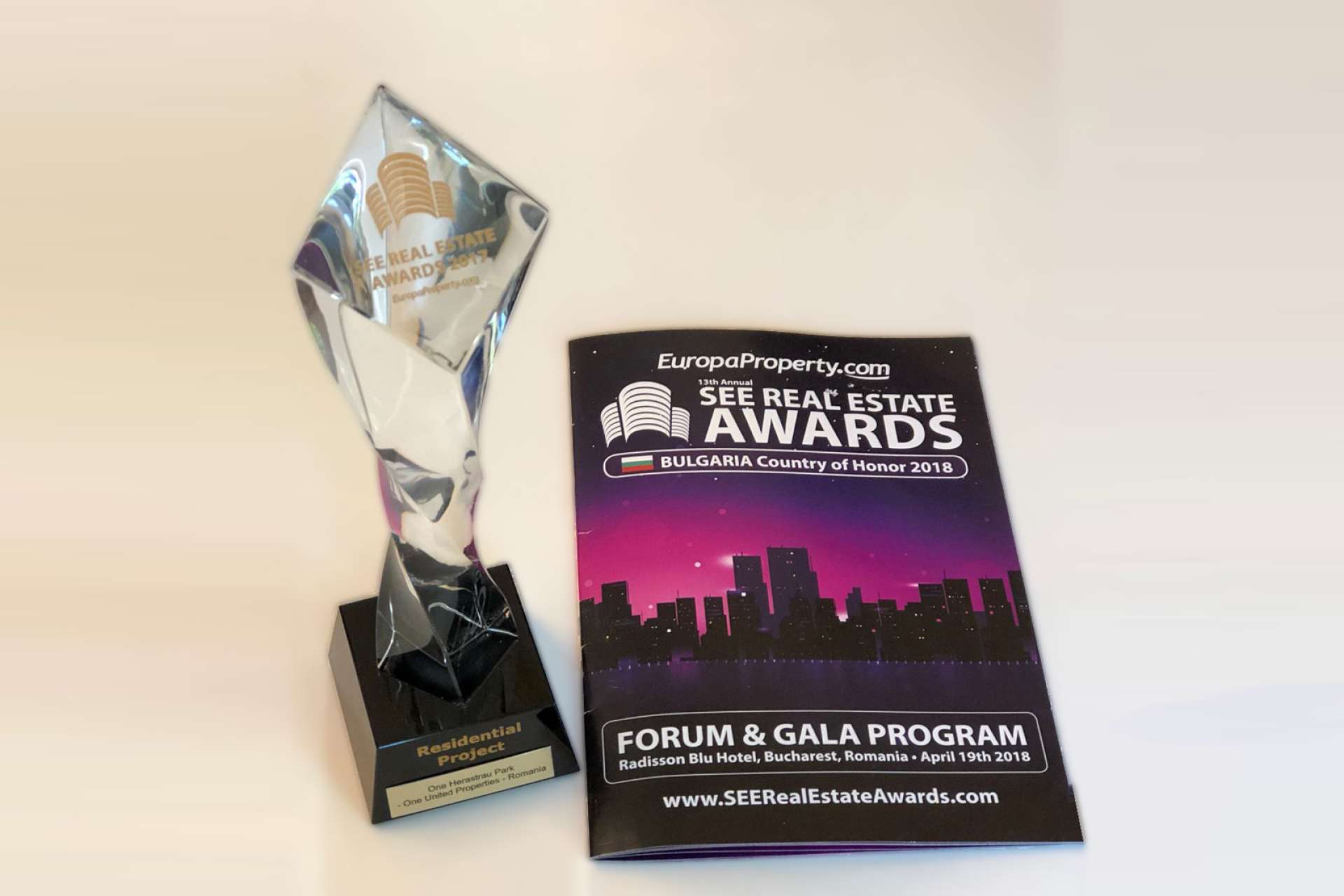 One Herăstrău Park was awarded Residential Project of the Year at SEE Real Estate Awards Gala