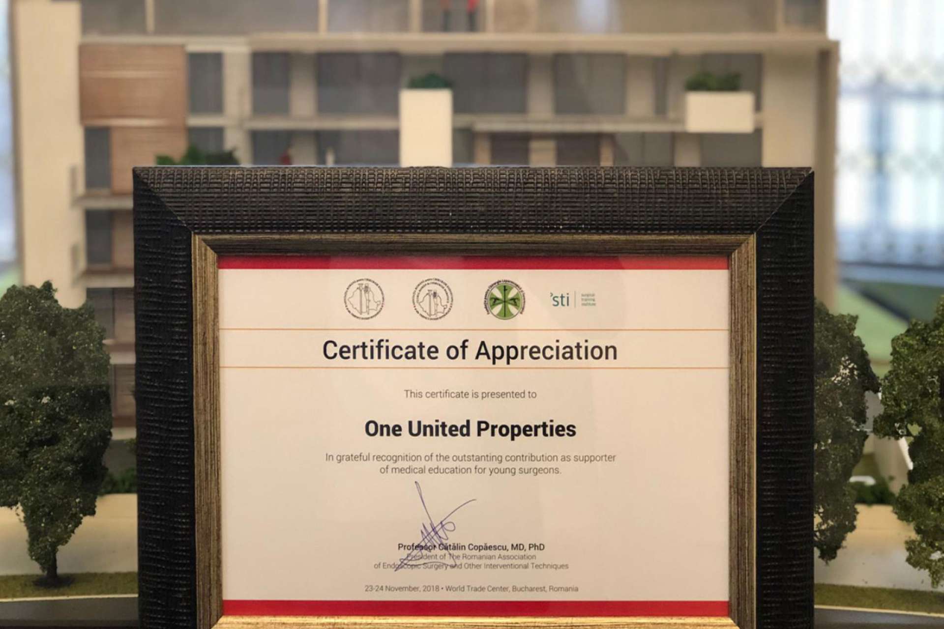 One United Properties to receive the ARCE Certificate of Appreciation
