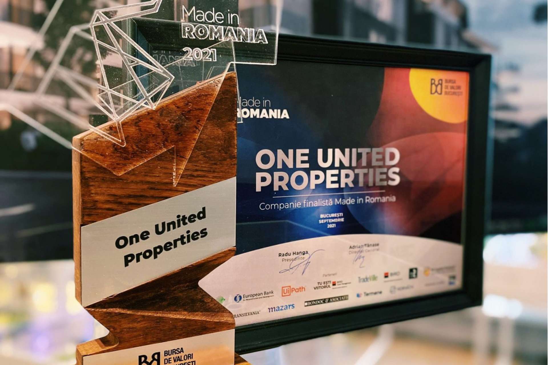 One United Properties was awarded at Made in Romania gala by Bucharest Stock Exchange (BVB).