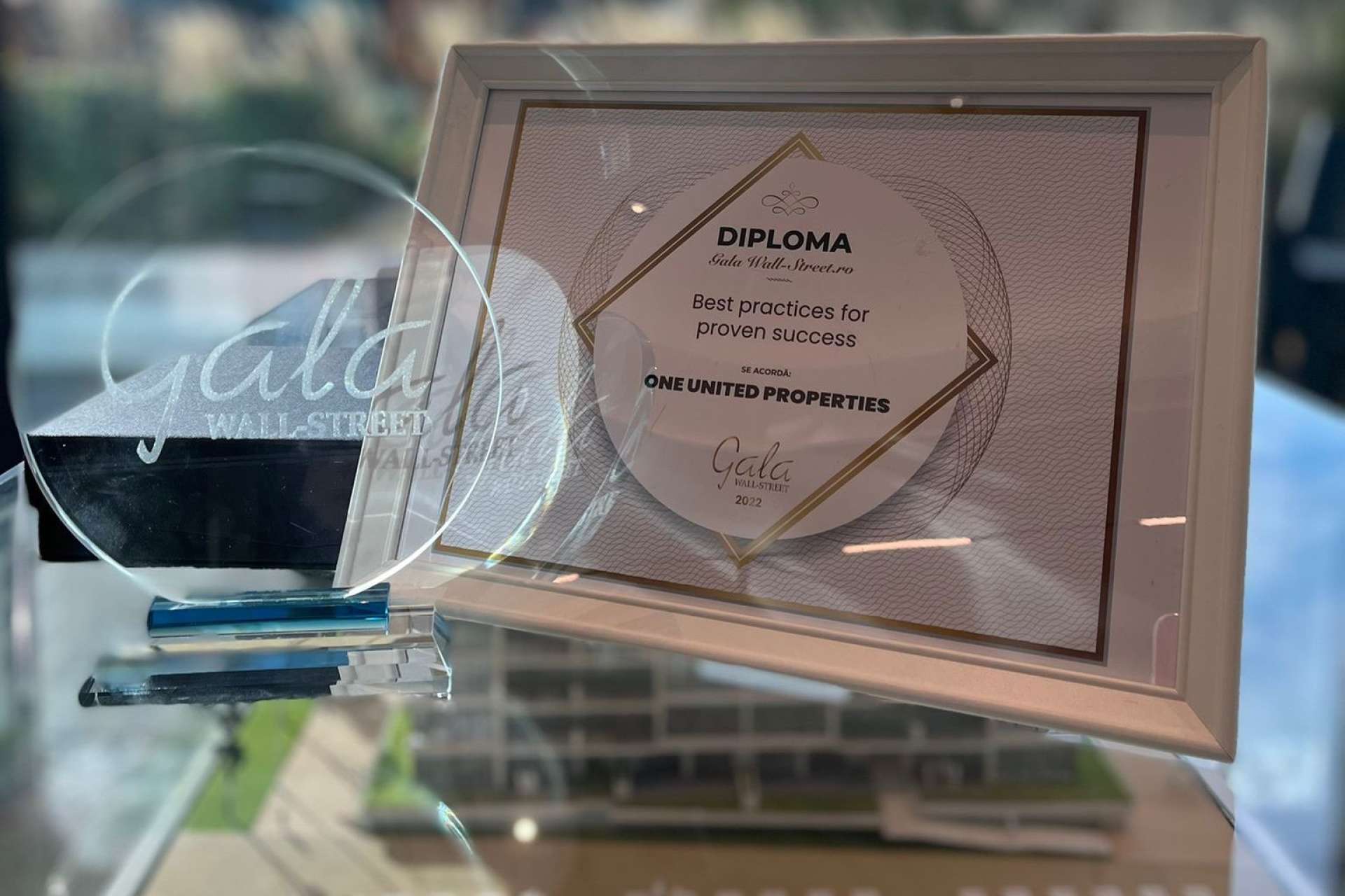 One United Properties, awarded at the Wall-Street.ro Gala for best practices in business