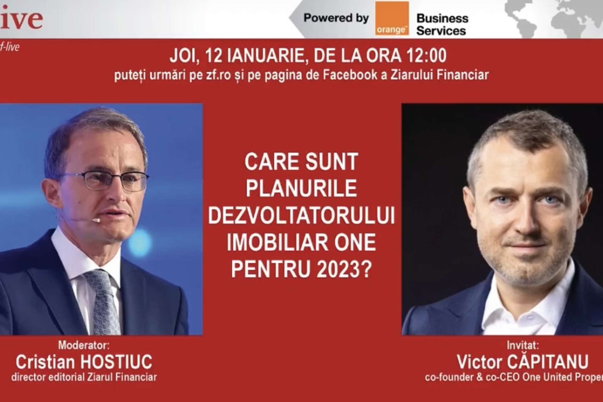 Victor Căpitanu, despre planurile One United Properties în 2023, la ZF Live