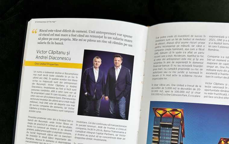 Fondatorii One United Properties incluși în EY Cartea antreprenorilor