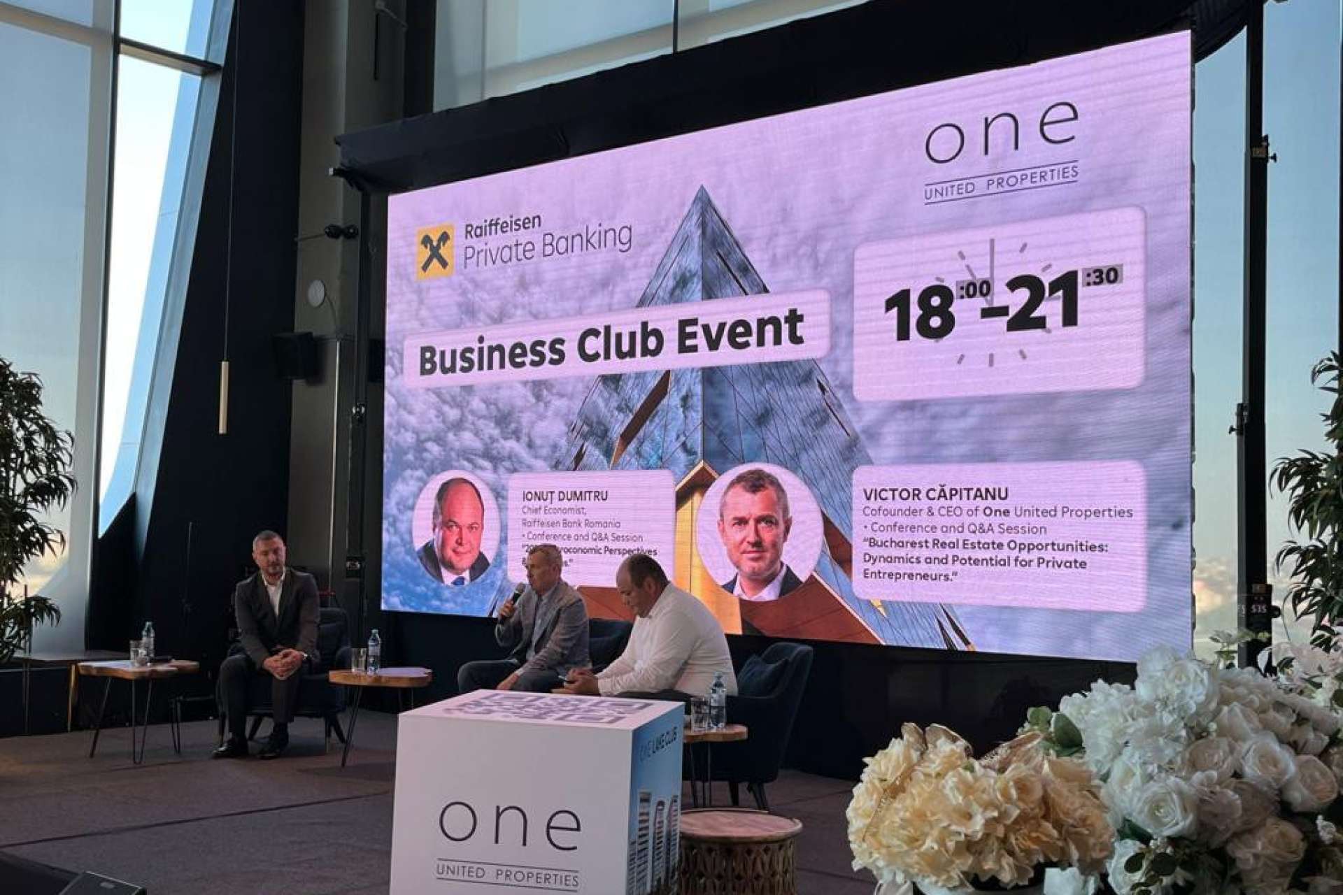 ONE Tower - Locul de întâlnire pentru oamenii de afaceri de top în cadrul primului Business Club Evening organizat de Raifeissen Bank