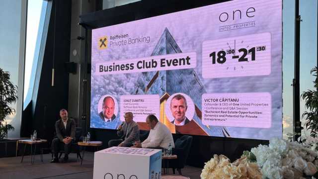 ONE Tower - Locul de întâlnire pentru oamenii de afaceri de top în cadrul primului Business Club Evening organizat de Raifeissen Bank