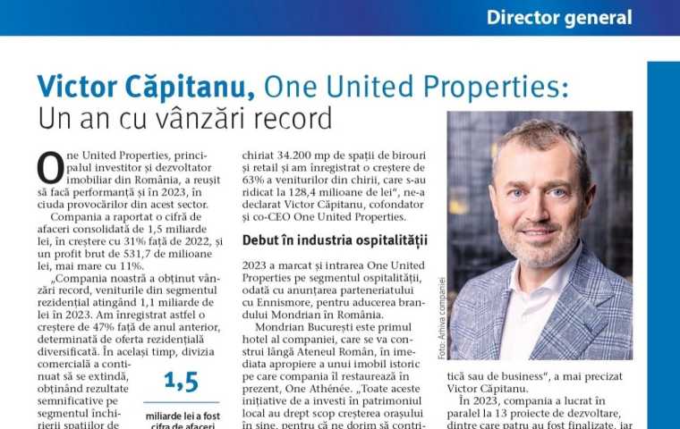 Victor Căpitanu has been recognized as one of Romania’s top 100 managers by Capital magazine.