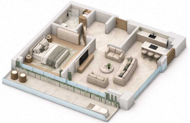 1 bedroom · Type 3