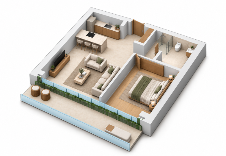 1 bedroom · Type 1