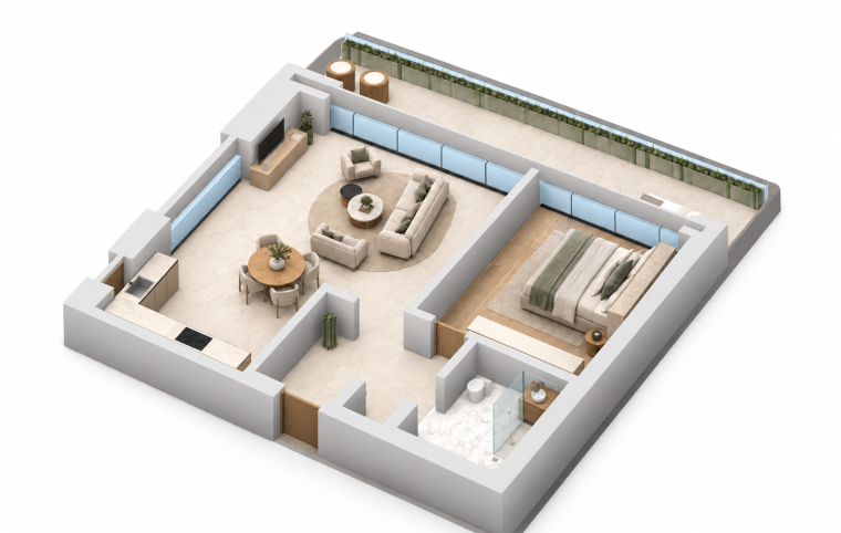 1 bedroom · Type 1