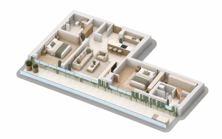 2 bedrooms · Type 1