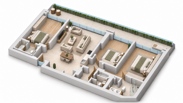3 bedrooms · Type 1